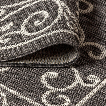 Charleston Vintage Filigree Textured Weave Indoor/outdoor Octagon Rug